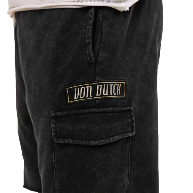 Von Dutch Dutch French terry cargo shorts acid wash, anthracite