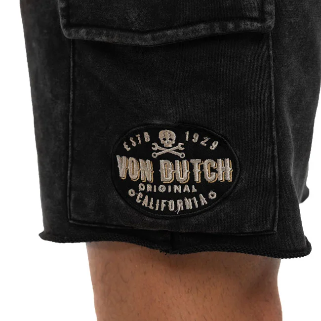 Von Dutch Dutch French terry cargo shorts acid wash, anthracite