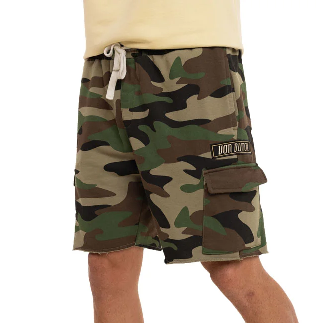 Von Dutch Dutch French terry cargo shorts acid wash, camouglage