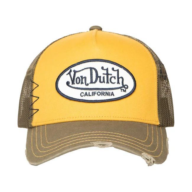 Von Dutch Trucker mesh cap khaki/yellow
