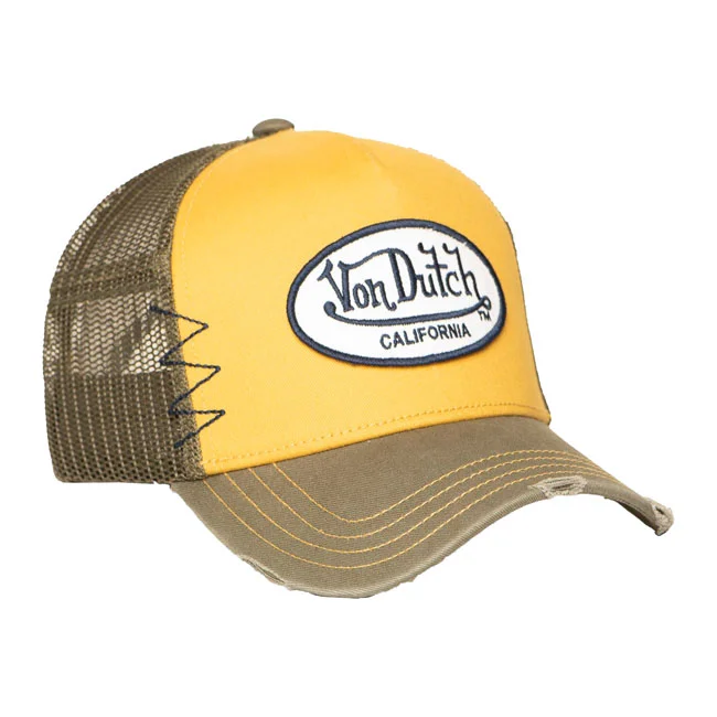 Von Dutch Trucker mesh cap khaki/yellow