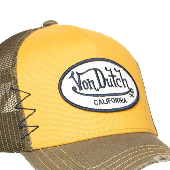 Von Dutch Trucker mesh cap khaki/yellow