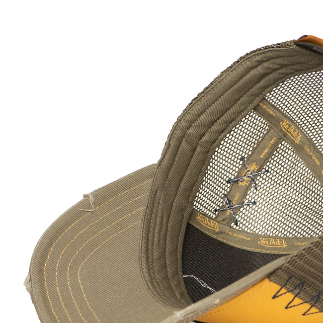 Von Dutch Trucker mesh cap khaki/yellow