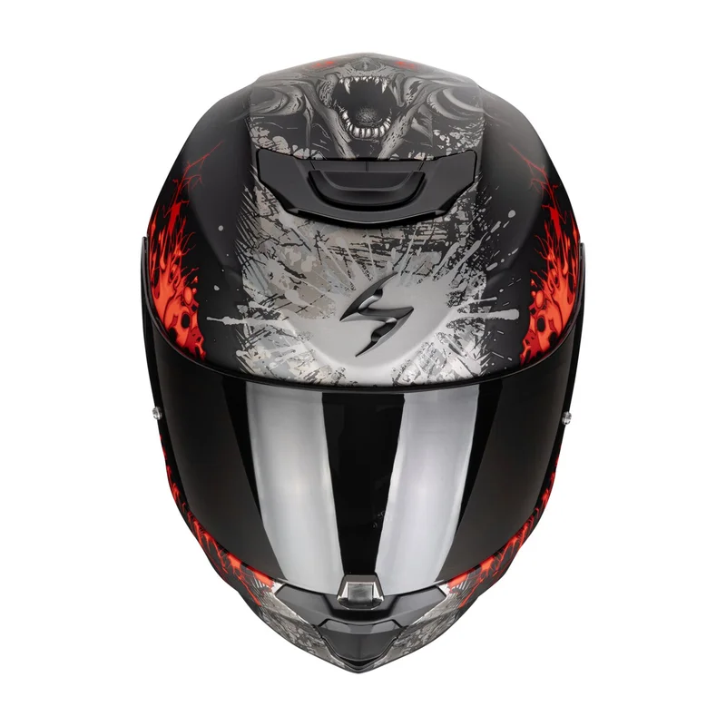 Scorpion Exo-391 Wolf helmet matt black/silver/red