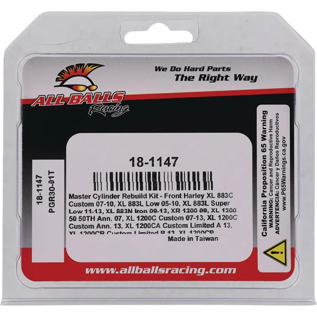All Balls Balls, master cylinder rebuild kit. Front. Single disc - 42803-07
