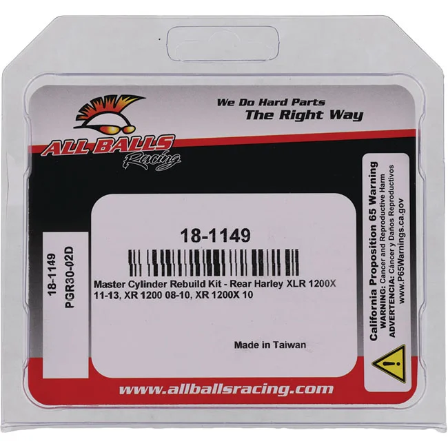 All Balls Balls, master cylinder rebuild kit. Rear - 42738-08