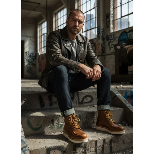 West Coast Choppers WCC Rigid boots cognac