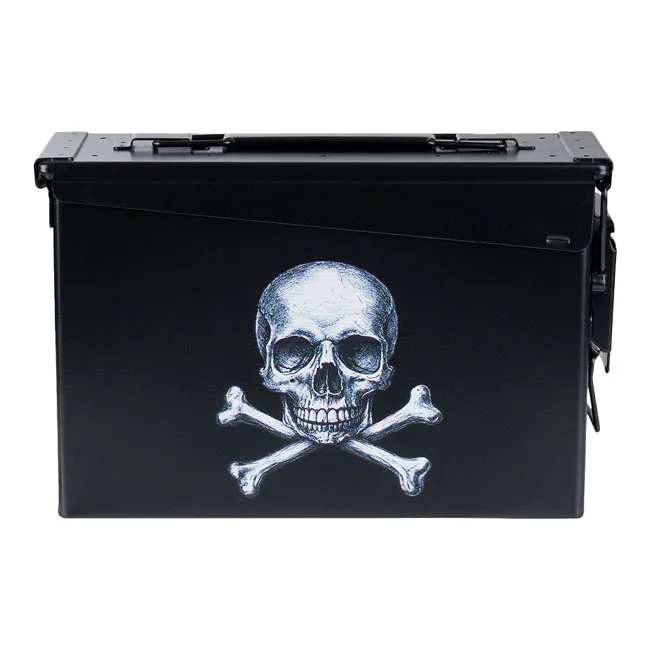 Army Surplus Surplus Ammo Skull and Bones box black