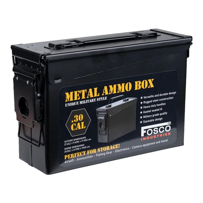 Army Surplus Surplus Ammo Skull and Bones box black