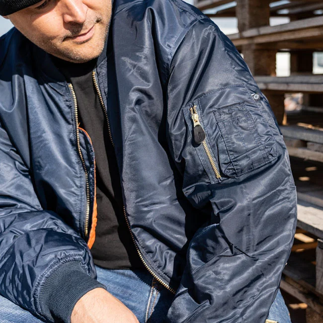 Army Surplus MA-1 Bomber flight jacket blue