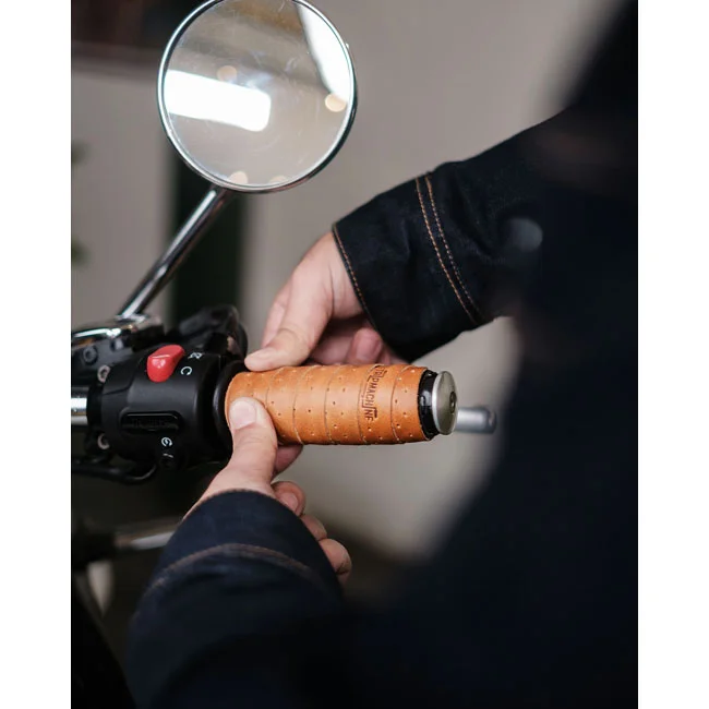 Tripmachine Trip Machine, handlebar grip wraps. Vintage Tan perforated