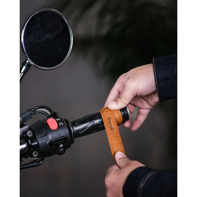 Tripmachine Trip Machine, handlebar grip wraps. Vintage Tan perforated