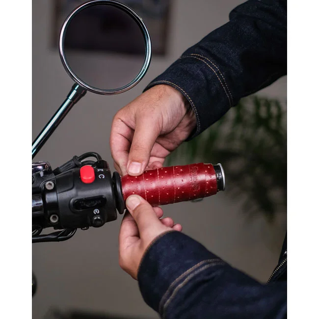 Tripmachine Trip Machine, handlebar grip wraps. Cherry Red perforated