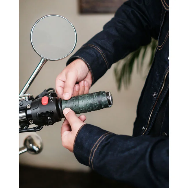 Tripmachine Trip Machine, handlebar grip wraps. Forest Green perforated