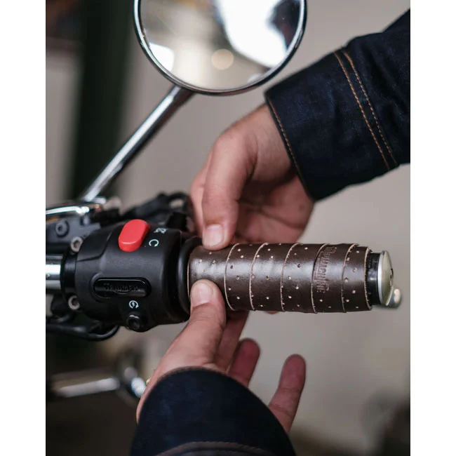 Tripmachine Trip Machine, handlebar grip wraps. Dark Brown Caffeine perf