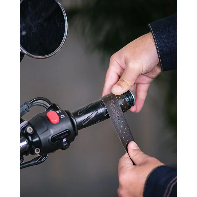 Tripmachine Trip Machine, handlebar grip wraps. Dark Brown Caffeine perf