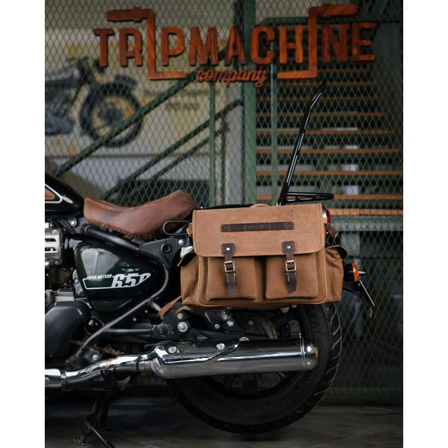 Tripmachine Trip Machine Expedition Saddlebag Pair brown and tobacco