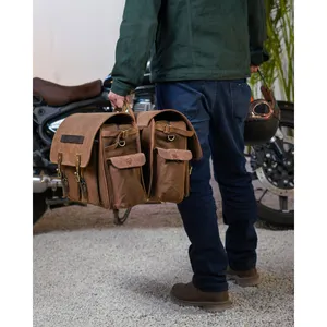 Tripmachine Trip Machine Expedition Saddlebag Pair brown and tobacco