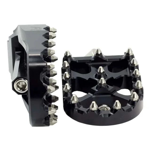 Flo Motorsports V2 MX foot peg set. Black
