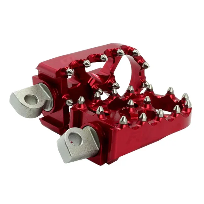 Flo Motorsports V2 MX foot peg set. Red