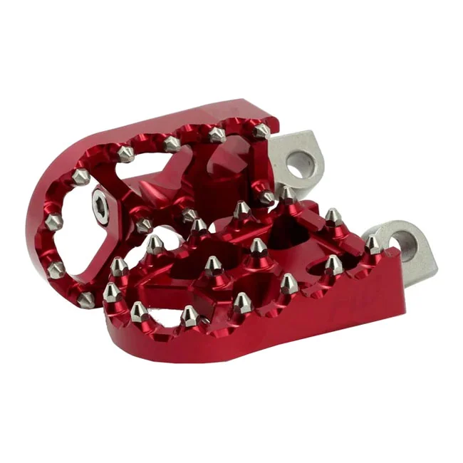 Flo Motorsports V2 MX foot peg set. Red