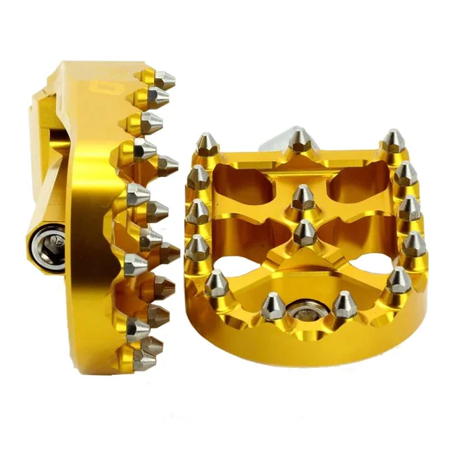 Flo Motorsports V2 MX foot peg set. Gold