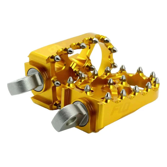 Flo Motorsports V2 MX foot peg set. Gold