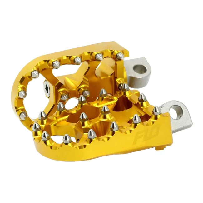 Flo Motorsports V2 MX foot peg set. Gold