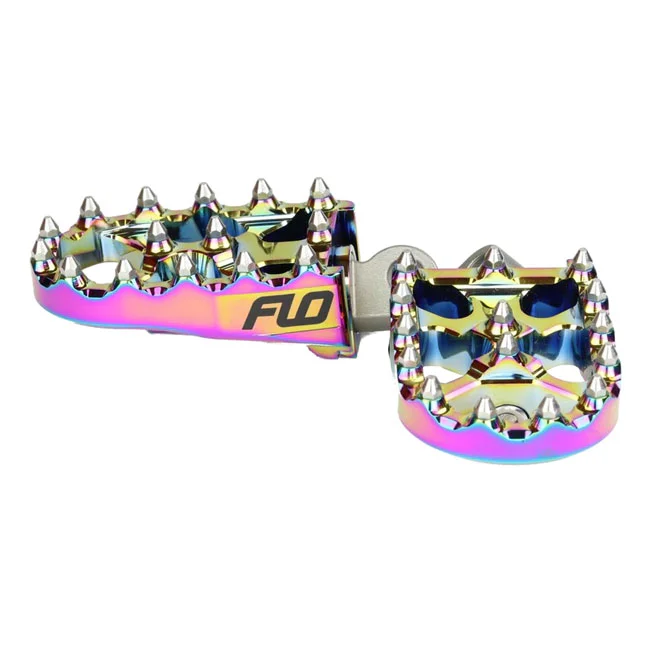 Flo Motorsports V2 MX foot peg set. Jet Fuel