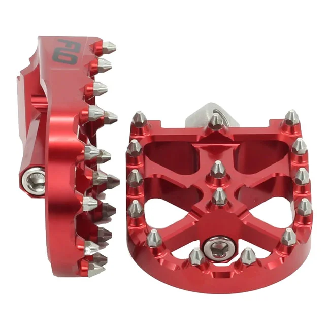 Flo Motorsports V3 MX foot peg set. Red