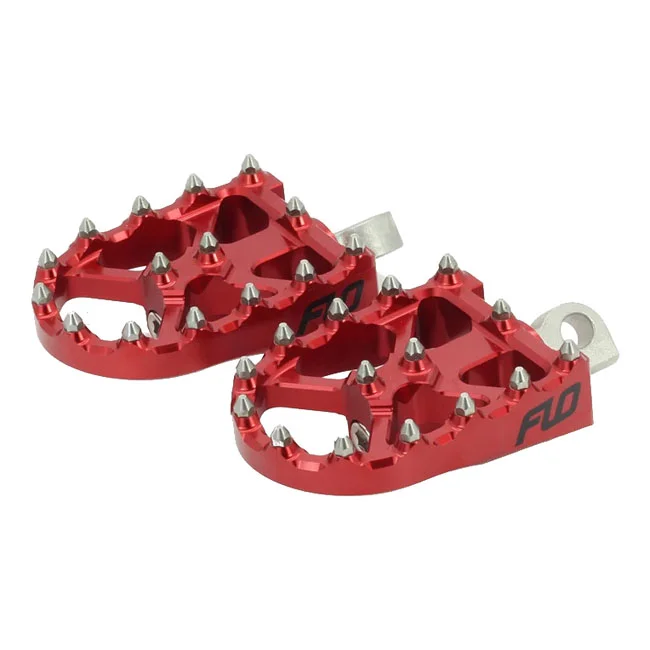 Flo Motorsports V3 MX foot peg set. Red