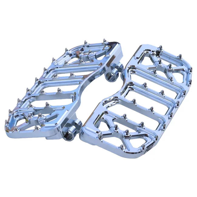 Flo Motorsports V5 Bagger floorboard set. Chrome