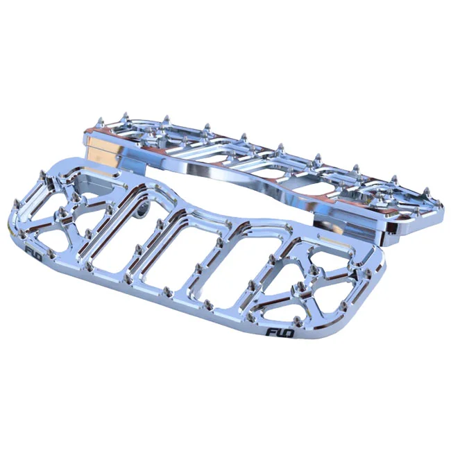 Flo Motorsports V5 Bagger floorboard set. Chrome