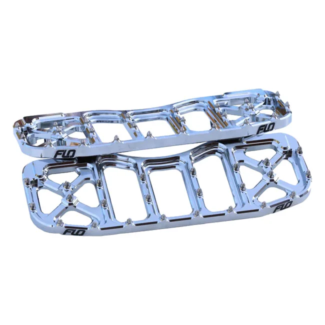 Flo Motorsports V5 Bagger floorboard set. Chrome