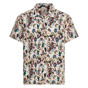 King Kerosin King Kerosin Cow Girl Hawaii shirt off white