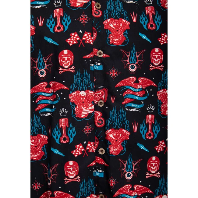 King Kerosin Kerosin Kustom Kulture Hawaii shirt black
