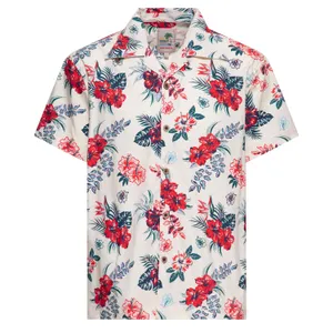 King Kerosin King Kerosin Hibiscus Hawaii shirt off white