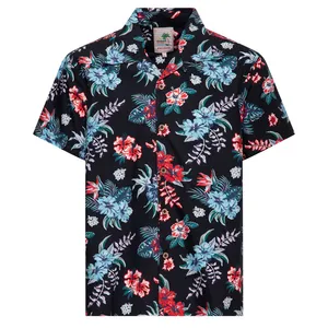 King Kerosin King Kerosin Hibiscus Hawaii shirt black