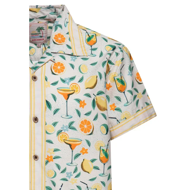 King Kerosin Kerosin Hawaii Citrus Cocktail shirt creme