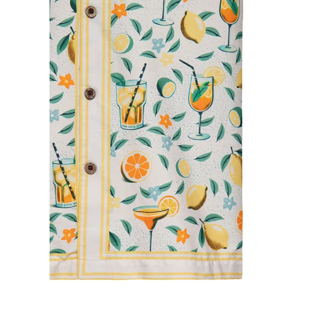King Kerosin Kerosin Hawaii Citrus Cocktail shirt creme