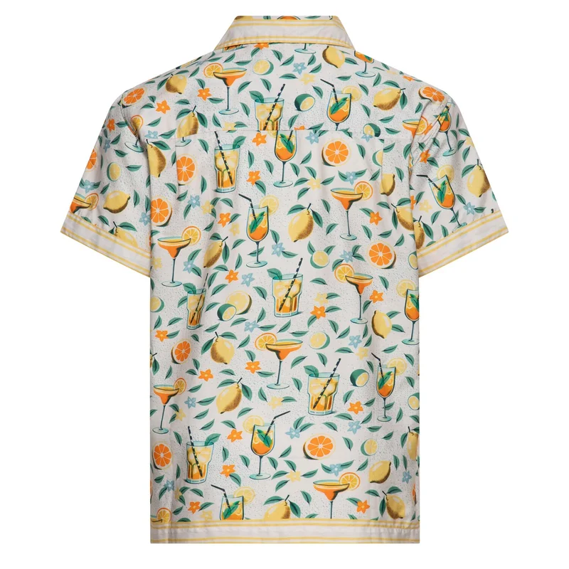 King Kerosin Hawaii Citrus Cocktail shirt creme