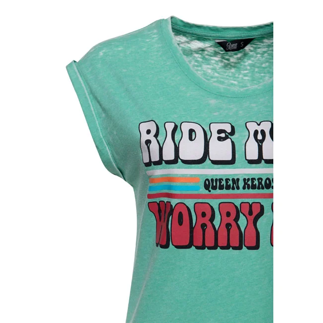 King Kerosin Queen Kerosin Ride More, Worry Less t-shirt mint