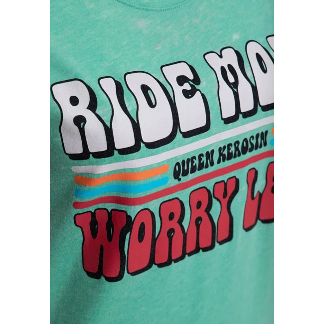 King Kerosin Queen Kerosin Ride More, Worry Less t-shirt mint