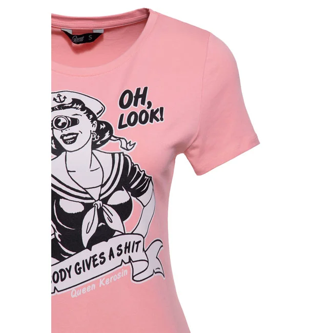 King Kerosin Queen Kerosin Nobody Gives A Shit t-shirt rose