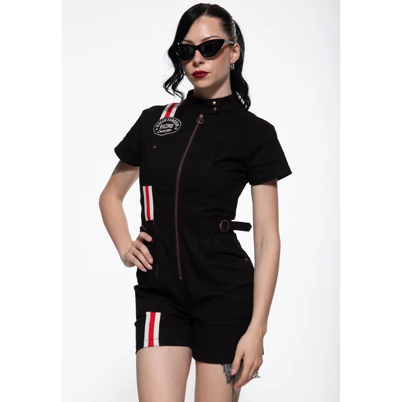 King Kerosin Queen Kerosin Dragstrip overall black
