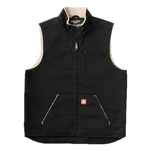 West Coast Choppers WCC Sherpa Lined Canvas Workvest black