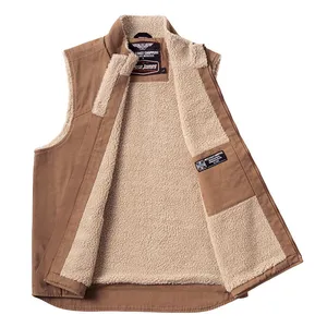 West Coast Choppers WCC Sherpa Lined Canvas Workvest brown