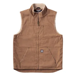 West Coast Choppers WCC Sherpa Lined Canvas Workvest brown