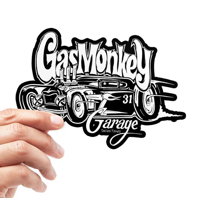Gas Monkeys Garage GMG White Car Sticker