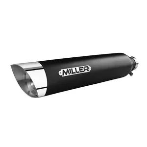 Miller Exhaust Miller, Liberty Slip-On black, End cap SlashCut polished